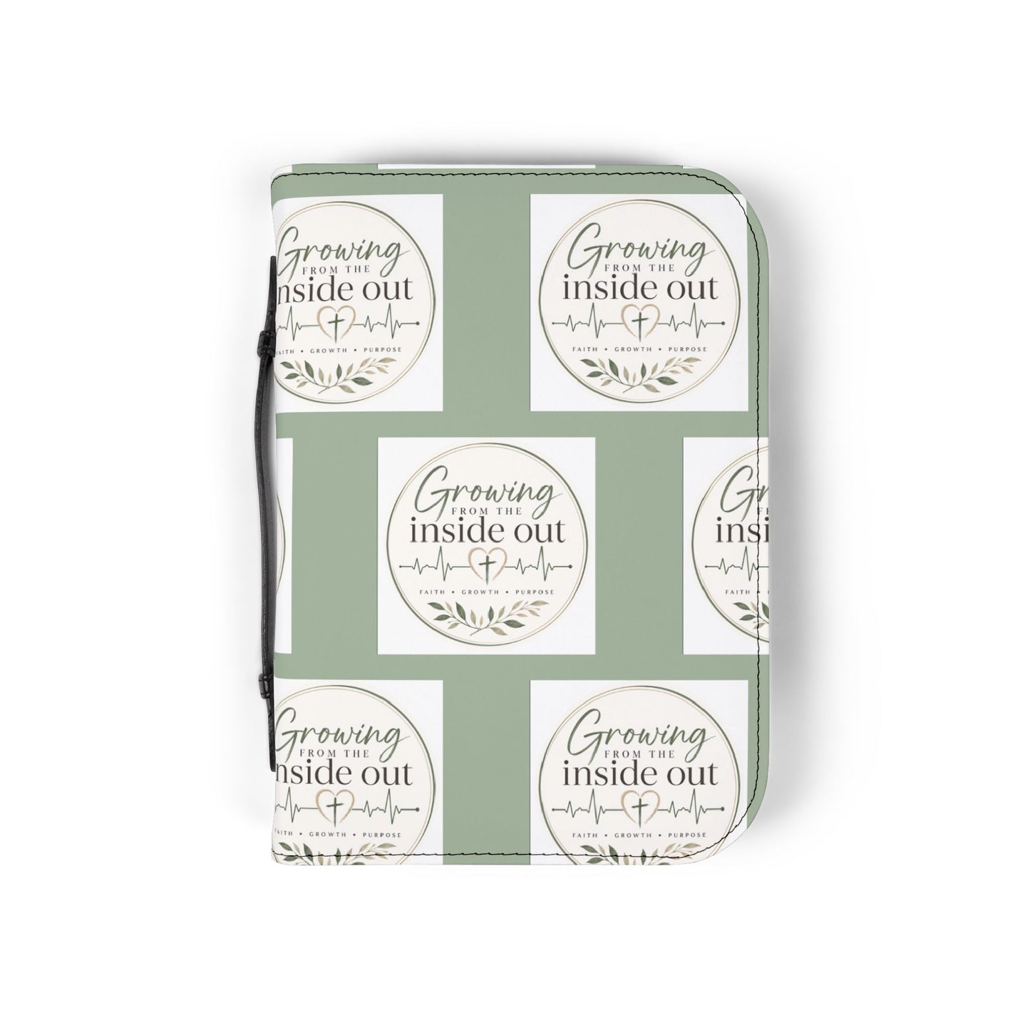 Christian Bible Cover | Growing From The Inside Out Bible Case | Floral Bible Cover with Handle | Faith Gift | Scripture Study Organizer
