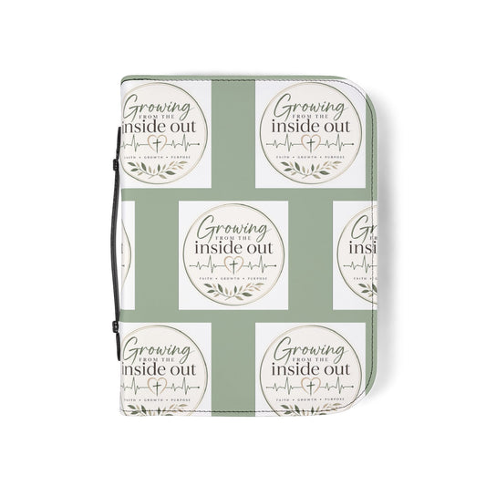 Christian Bible Cover | Growing From The Inside Out Bible Case | Floral Bible Cover with Handle | Faith Gift | Scripture Study Organizer