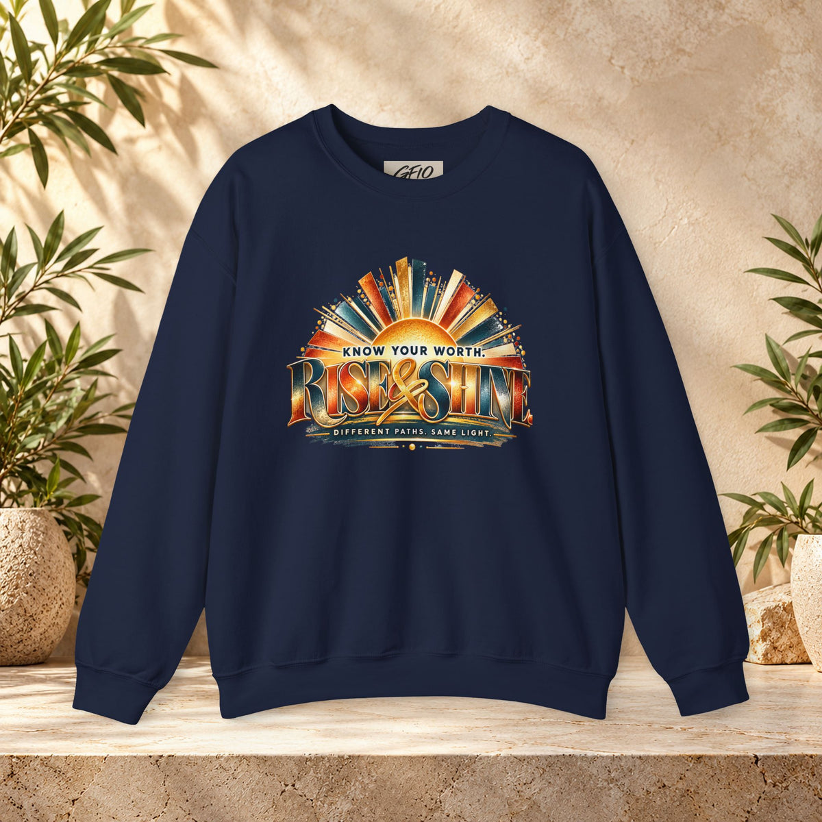 Know Your Worth Rise & Shine Unisex Motivational Crewneck Sweatshirt