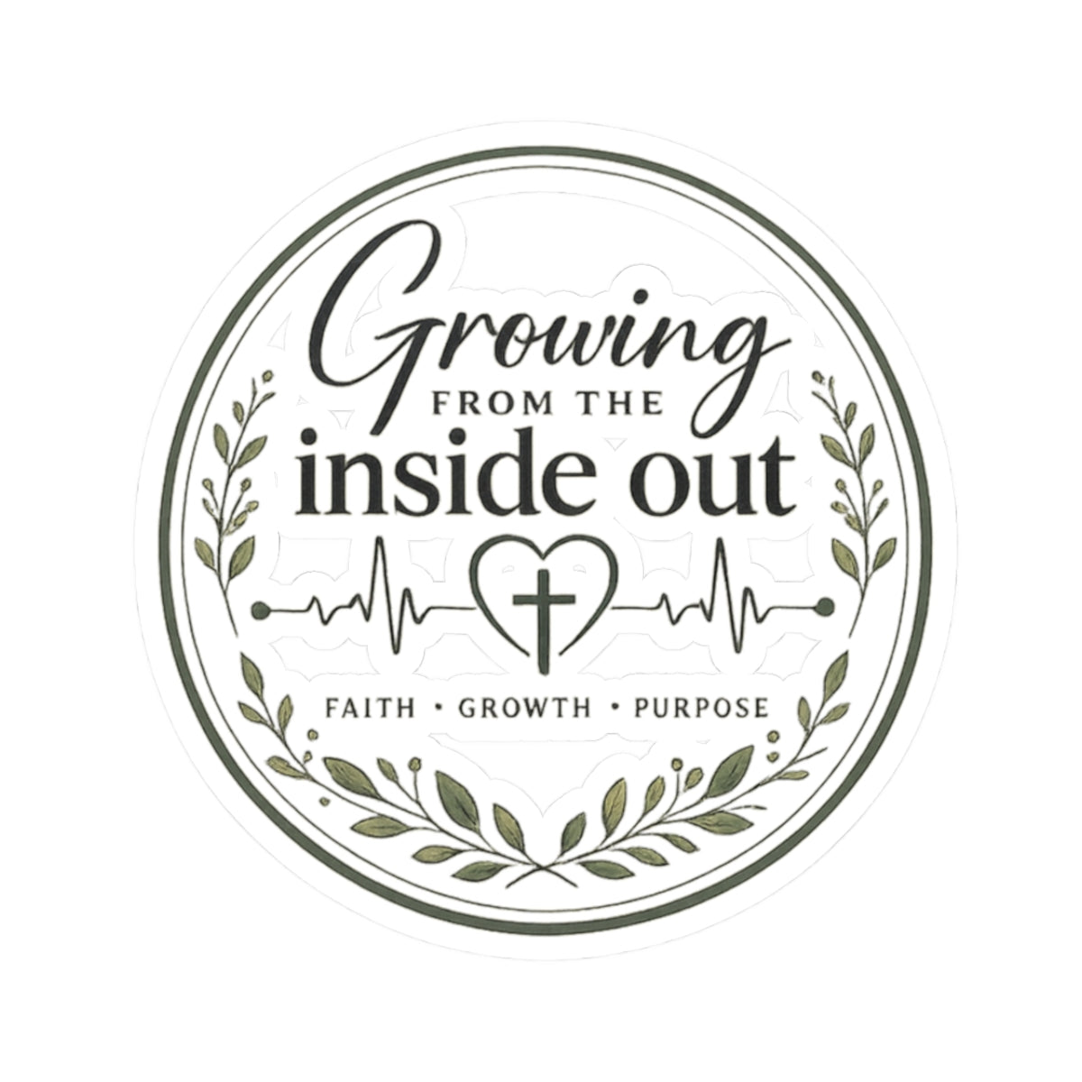 Growing From The Inside Out Logo Sticker | Faith Inspired Waterproof Vinyl Sticker | Christian Laptop & Water Bottle Decal