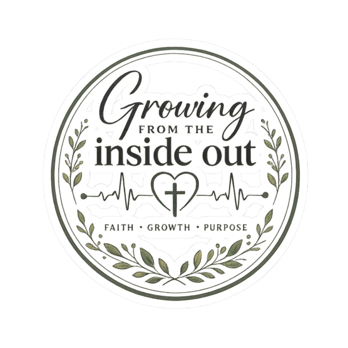 Growing From The Inside Out Logo Sticker | Faith Inspired Waterproof Vinyl Sticker | Christian Laptop & Water Bottle Decal