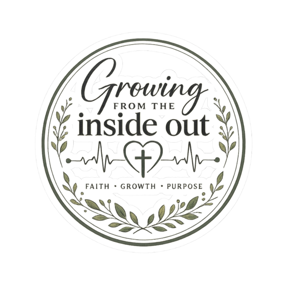 Growing From The Inside Out Logo Sticker | Faith Inspired Waterproof Vinyl Sticker | Christian Laptop & Water Bottle Decal