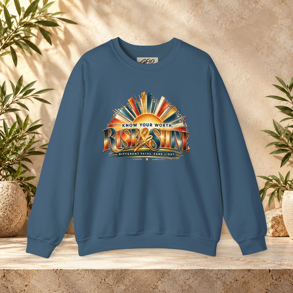 Know Your Worth Rise & Shine Unisex Motivational Crewneck Sweatshirt