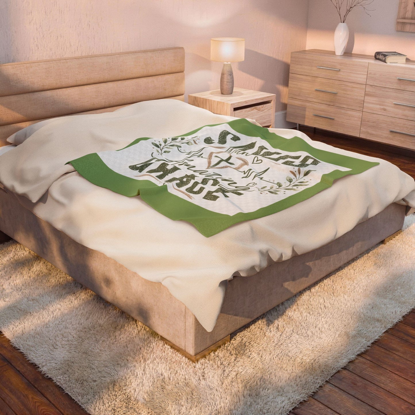 Saved With Amazing Grace Christian Blanket - Classic Sage | Faith Throw Blanket | Bible Gift | Christian Home Decor | Cozy Velveteen Blanket