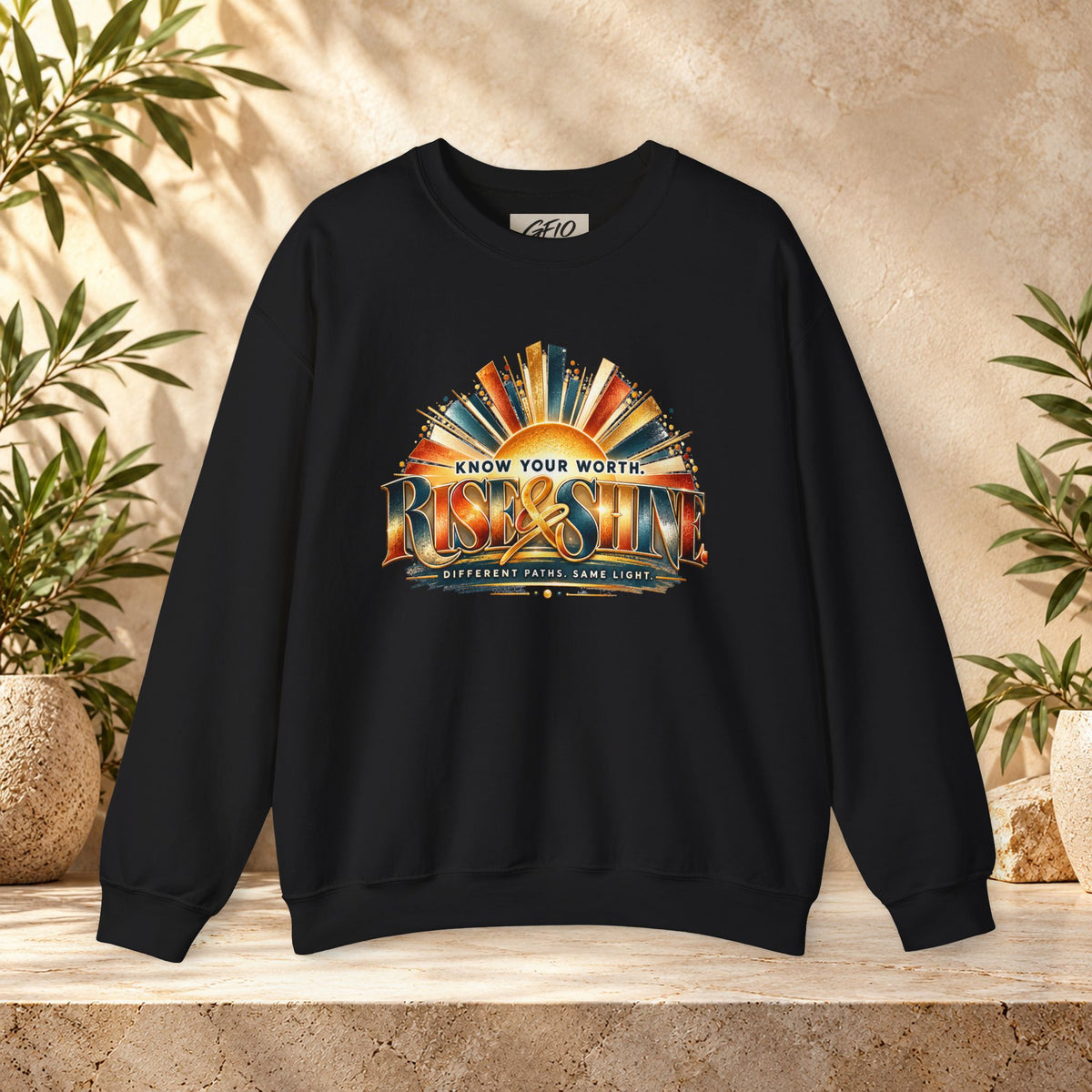 Know Your Worth Rise & Shine Unisex Motivational Crewneck Sweatshirt