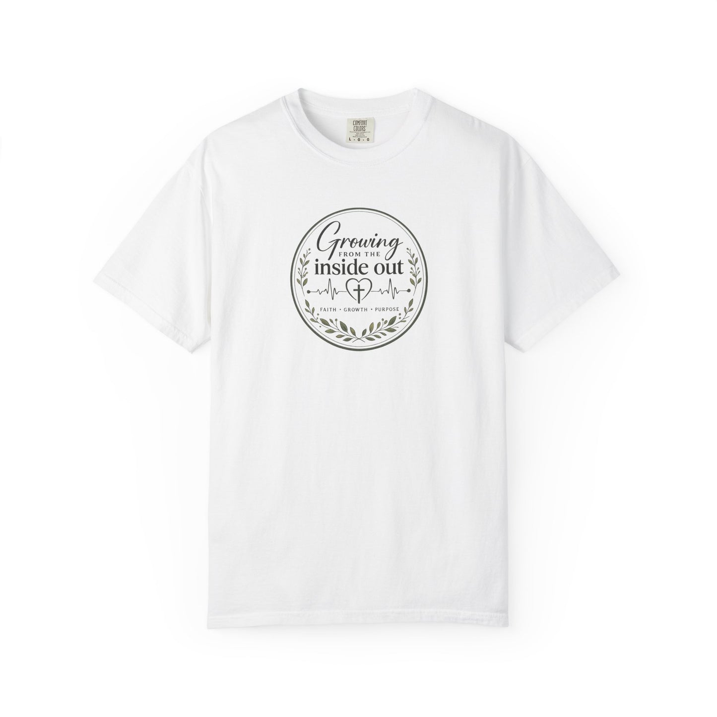 Growing From The Inside Out T-Shirt | Christian Graphic Tee | Faith Inspired Unisex Shirt | Botanical Logo Tee | Inspirational Gift