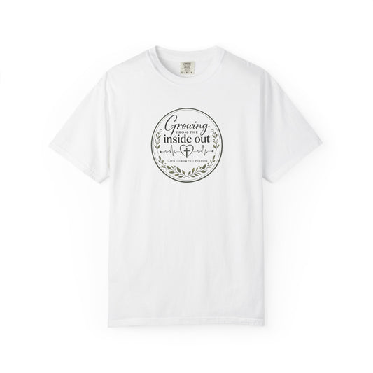 Growing From The Inside Out T-Shirt | Christian Graphic Tee | Faith Inspired Unisex Shirt | Botanical Logo Tee | Inspirational Gift
