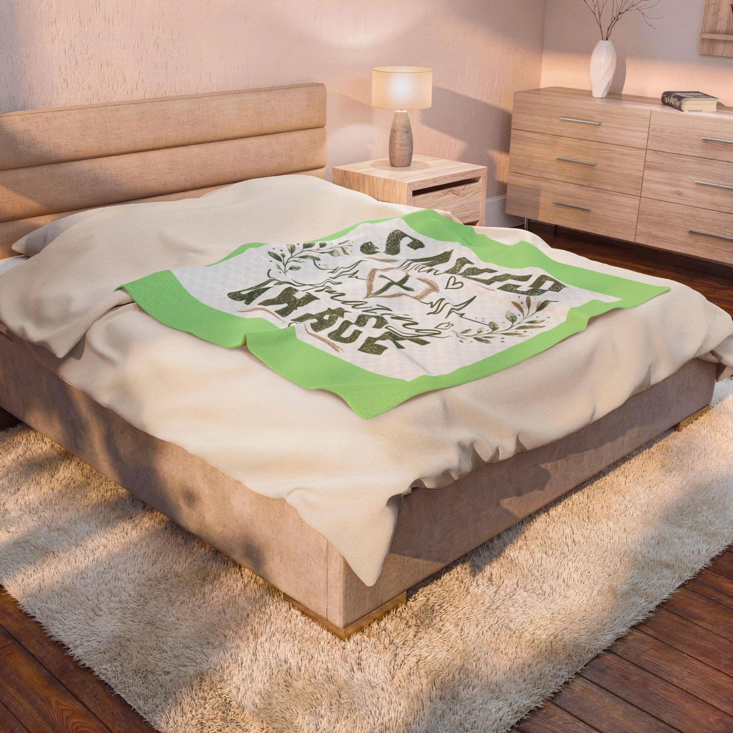 Saved With Amazing Grace Christian Blanket - Sage Mist | Faith Throw Blanket | Bible Gift | Christian Home Decor | Cozy Velveteen Blanket
