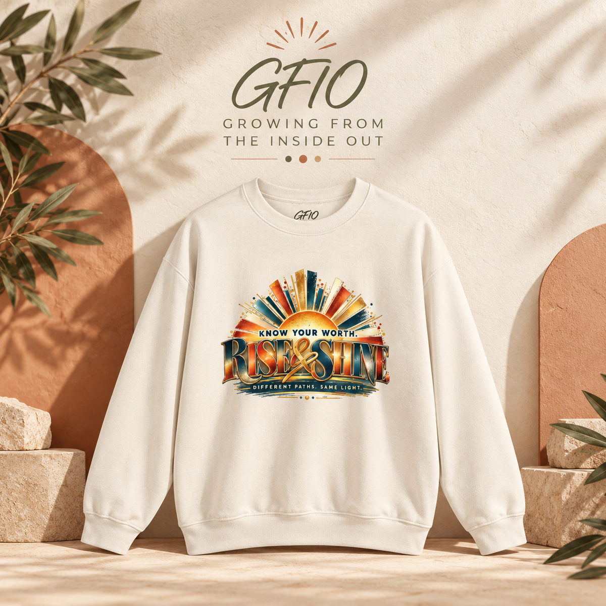 Know Your Worth Rise & Shine Unisex Motivational Crewneck Sweatshirt
