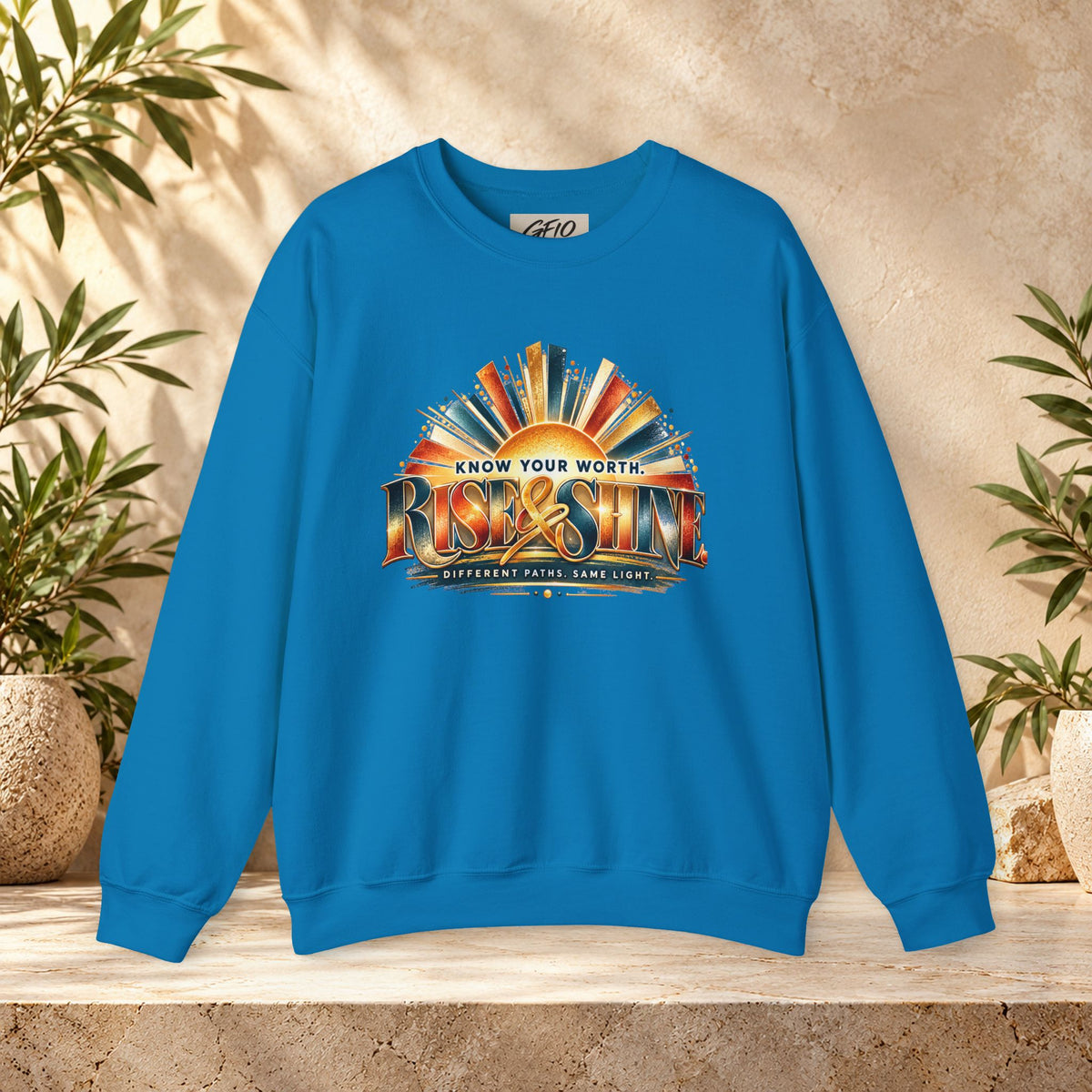 Know Your Worth Rise & Shine Unisex Motivational Crewneck Sweatshirt