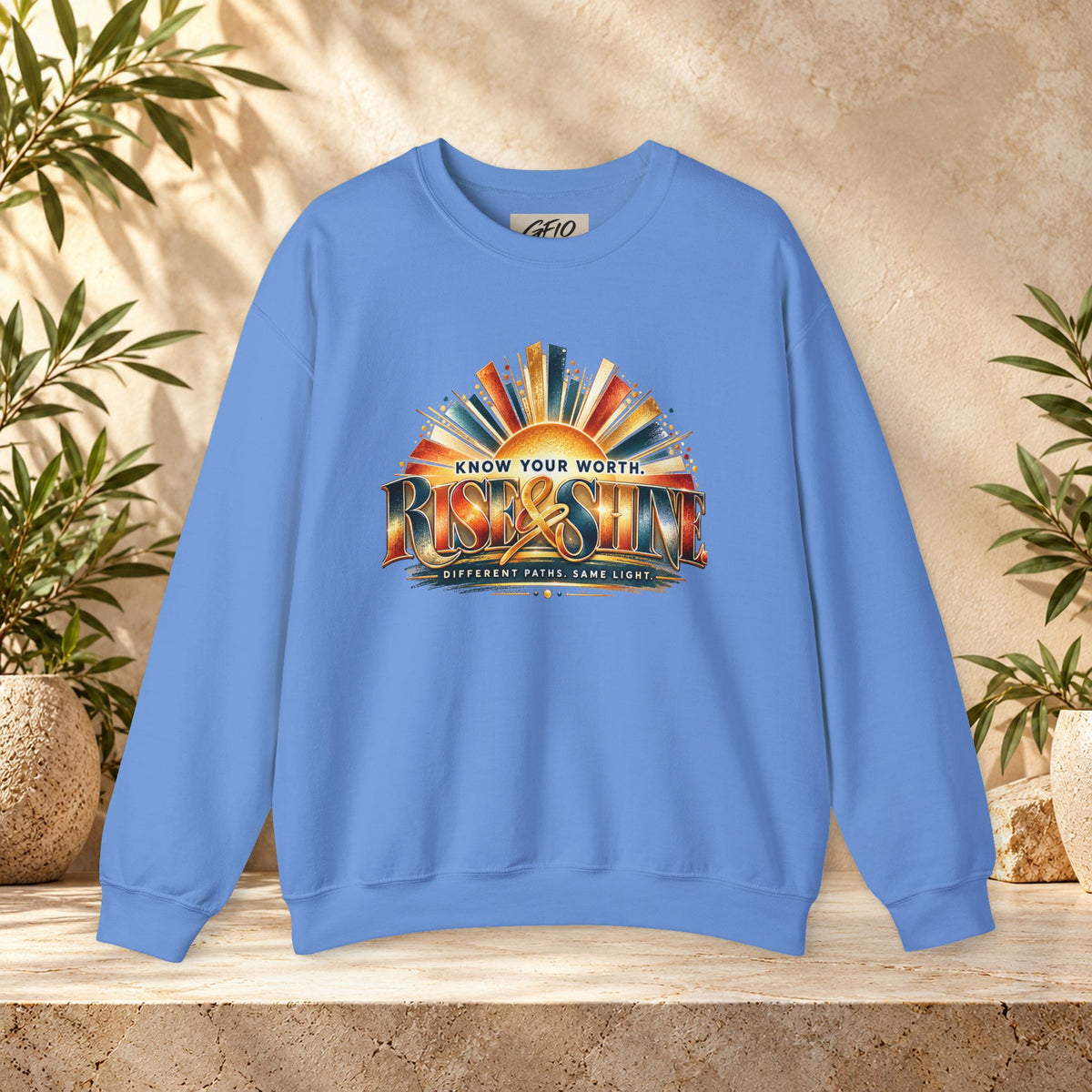 Know Your Worth Rise & Shine Unisex Motivational Crewneck Sweatshirt