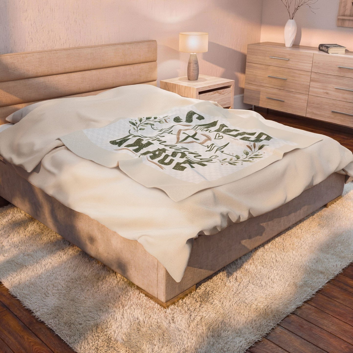 Copy of Saved With Amazing Grace Christian Blanket - Warm Ivory | Faith Throw Blanket | Bible Gift | Christian Home Decor | Cozy Velveteen Blanket