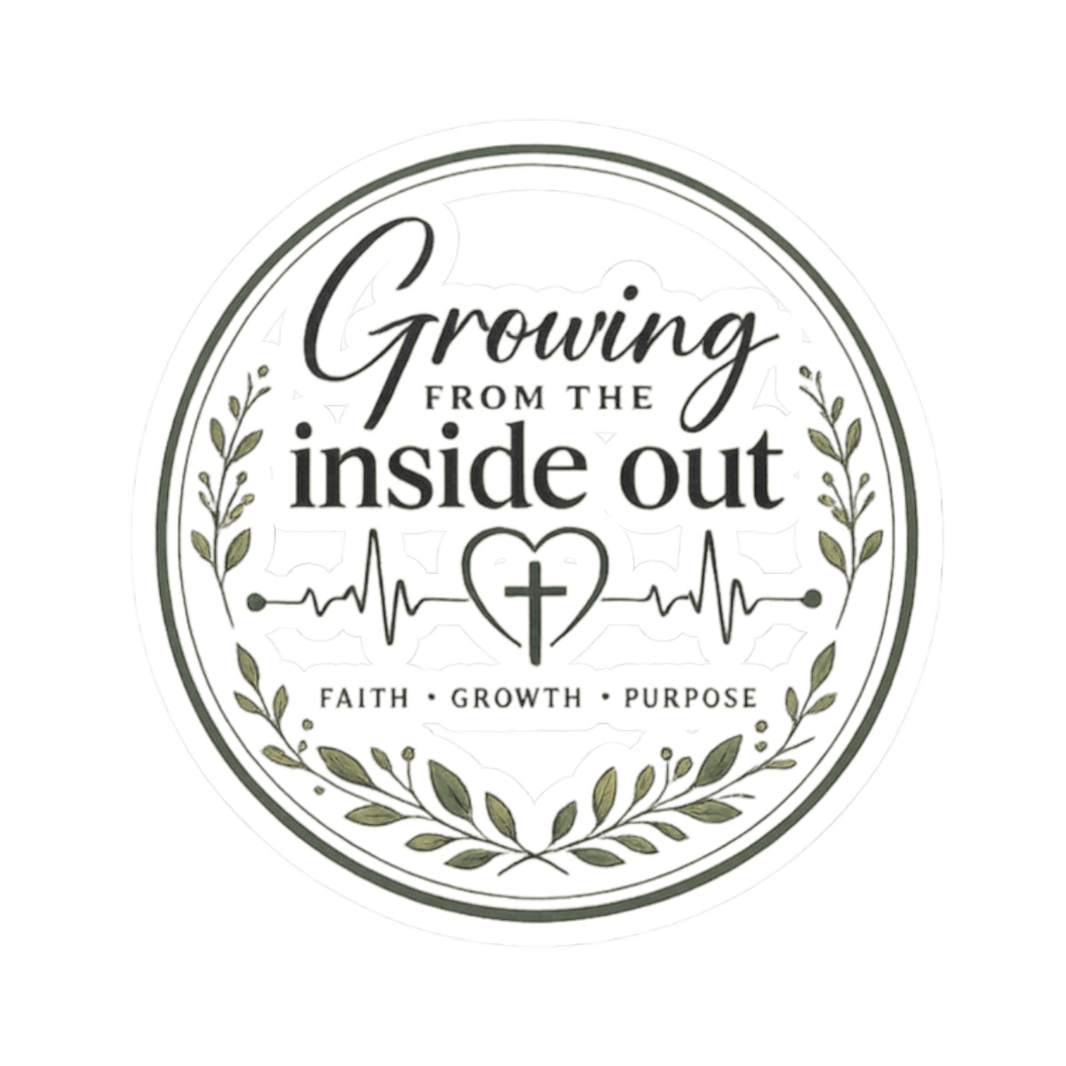 Growing From The Inside Out Logo Sticker | Faith Inspired Waterproof Vinyl Sticker | Christian Laptop & Water Bottle Decal