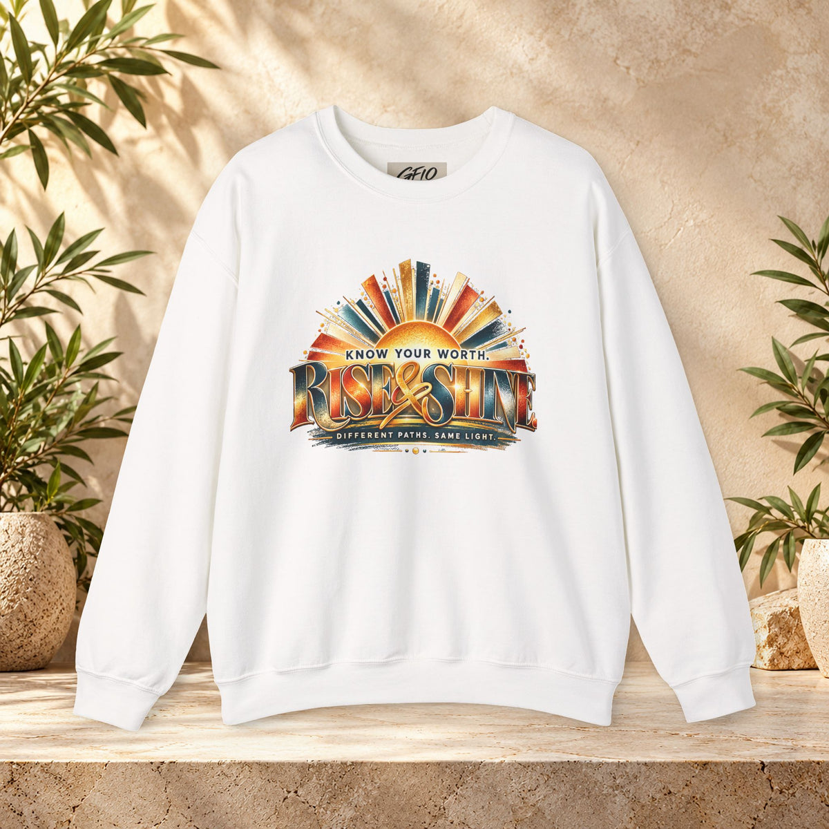 Know Your Worth Rise & Shine Unisex Motivational Crewneck Sweatshirt
