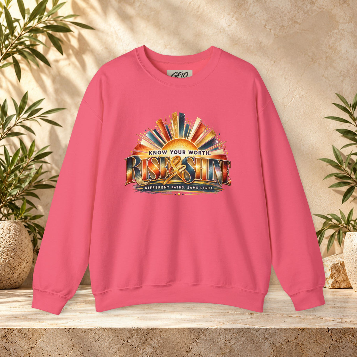 Know Your Worth Rise & Shine Unisex Motivational Crewneck Sweatshirt