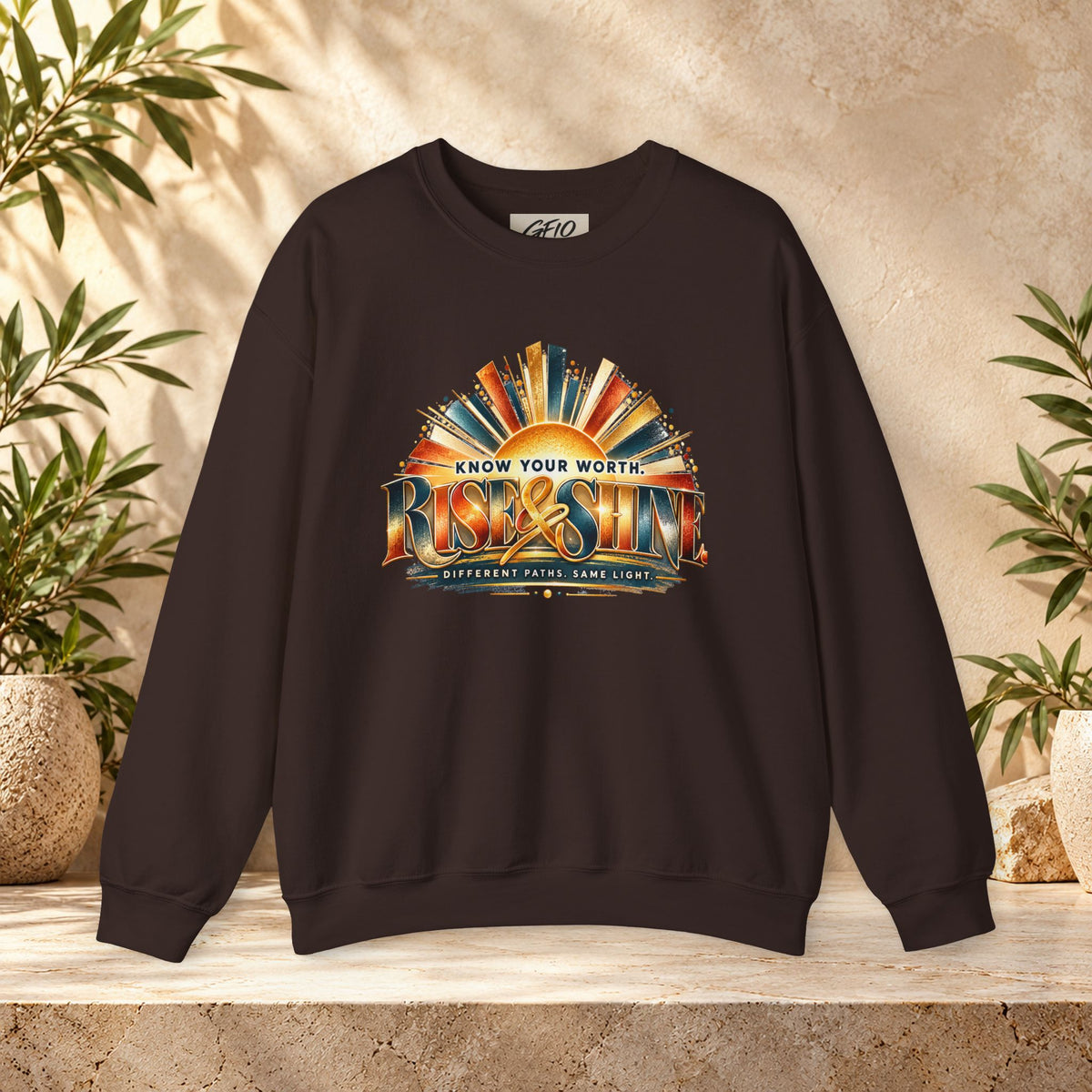 Know Your Worth Rise & Shine Unisex Motivational Crewneck Sweatshirt