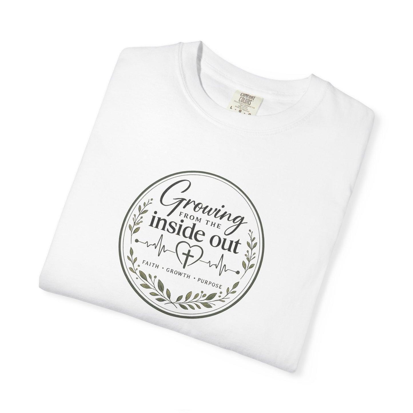 Growing From The Inside Out T-Shirt | Christian Graphic Tee | Faith Inspired Unisex Shirt | Botanical Logo Tee | Inspirational Gift