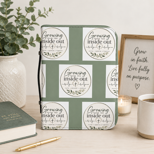 Sage Green Faith Bible Cover | Christian Faith Study Case