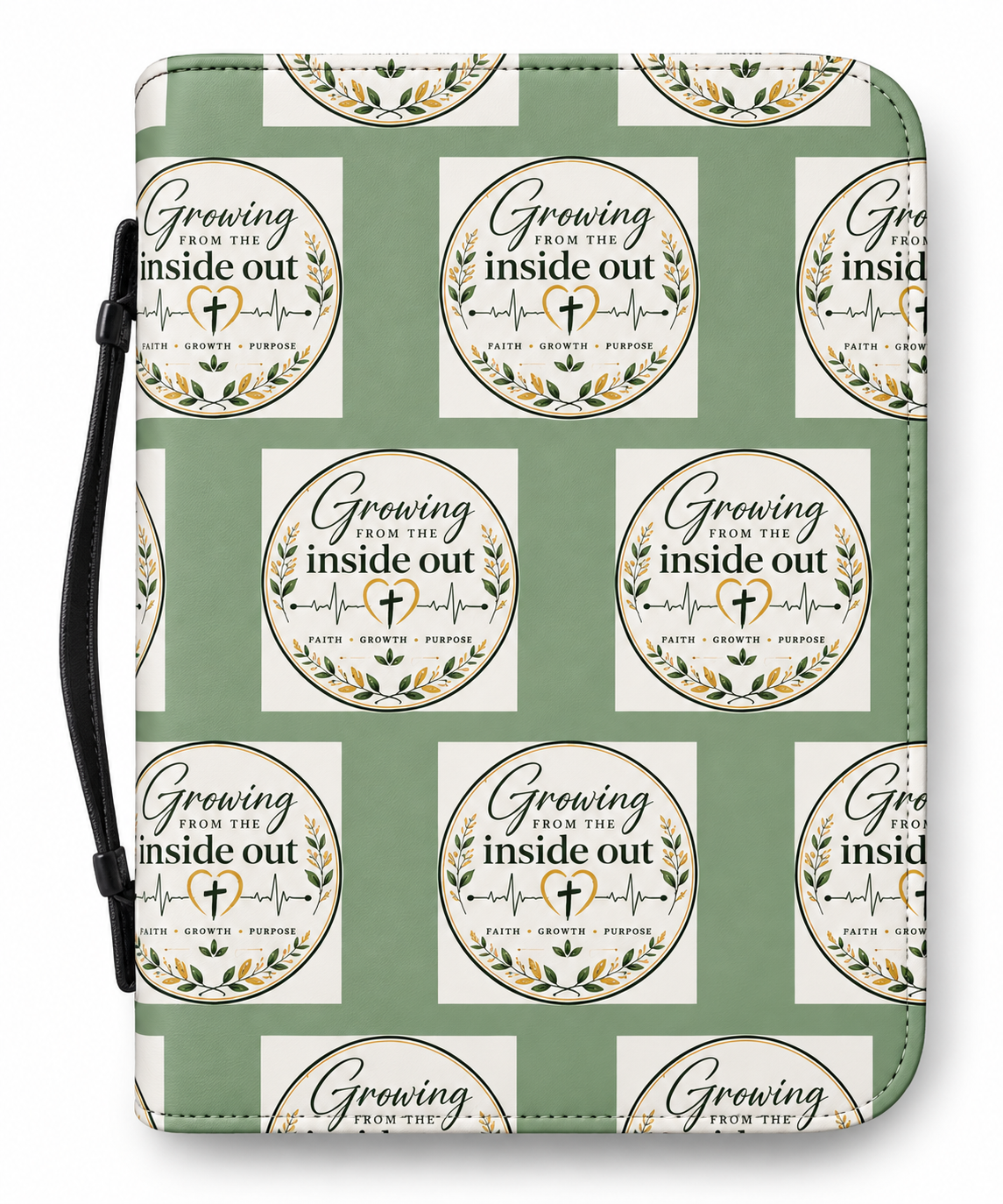 Sage Green PU Leather Bible Cover | Christian Faith Study Case