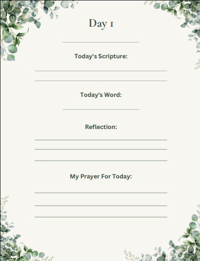 Botanical 30-Day Prayer & Reflection Journal