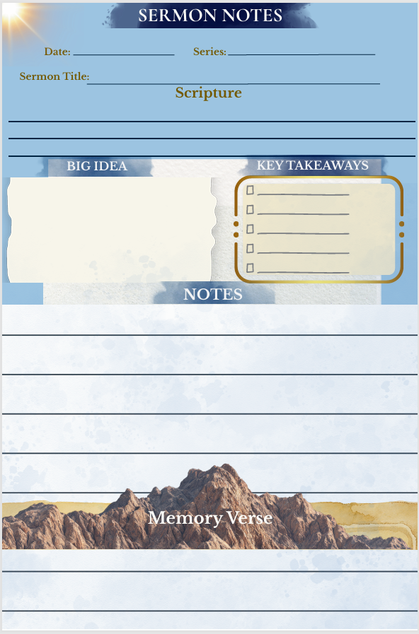 GFIO FORGE | MEN’S SERMON NOTES JOURNAL