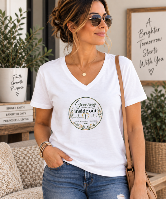 GFIO Botanical Faith Women's Relaxed V-Neck T-shirt