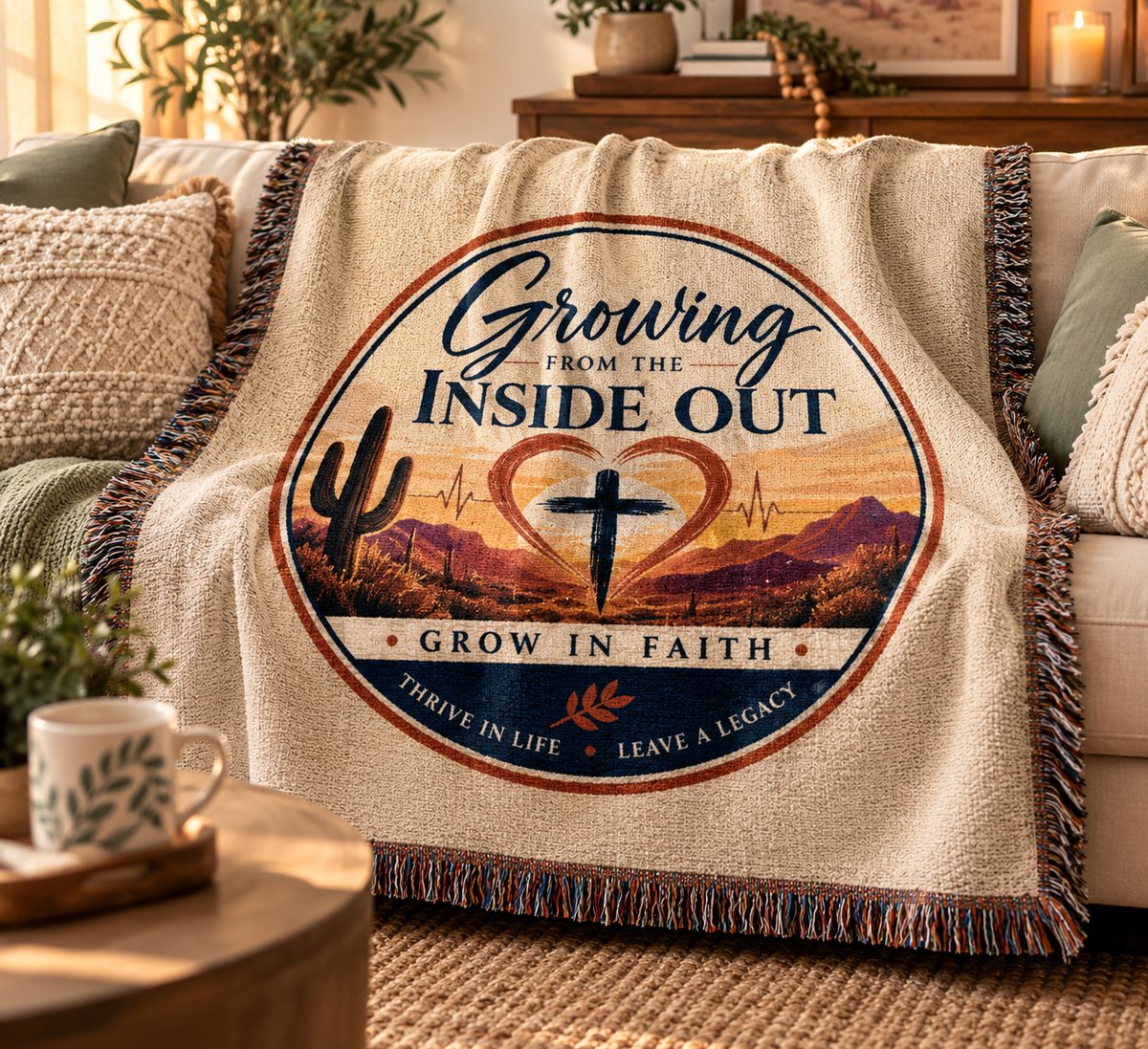 Christian Woven Blanket | Faith-Inspired Home Decor